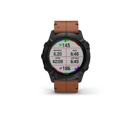 GARMIN Fenix 6X Pro Sapphire Black DLC with Chestnut Leather Band (010-02157-14/13)