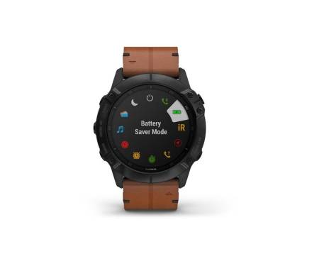 GARMIN Fenix 6X Pro Sapphire Black DLC with Chestnut Leather Band (010-02157-14/13)