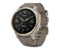 Спортивные часы Garmin Fenix 6S Pro Sapphire Light Gold with Shale Grey Leather Band (010-02159-40)