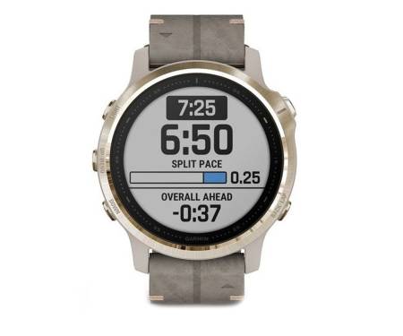 Спортивные часы Garmin Fenix 6S Pro Sapphire Light Gold with Shale Grey Leather Band (010-02159-40)