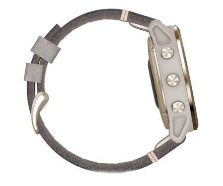 Спортивные часы Garmin Fenix 6S Pro Sapphire Light Gold with Shale Grey Leather Band (010-02159-40)