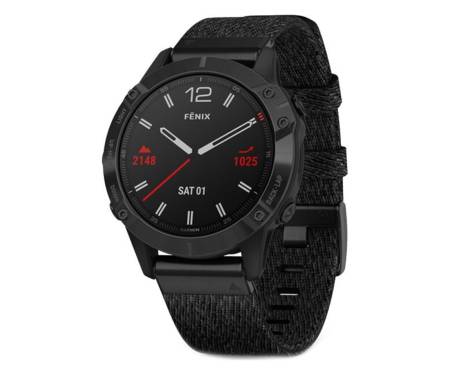 Спортивные часы Garmin Fenix 6 Sapphire Black DLC with Heathered Black Nylon Band (010-02158-17)
