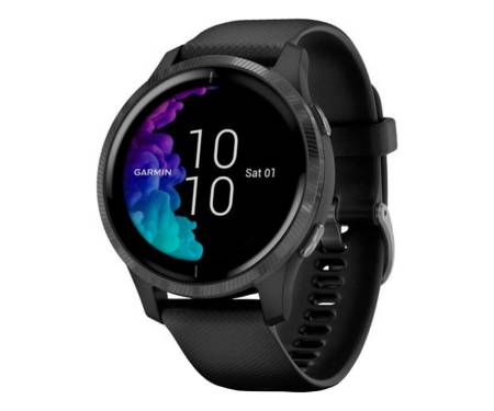 Спортивные часы Garmin Venu Slate Stainless Steel Bezel w. Black and Silicone B. (010-02173-11)