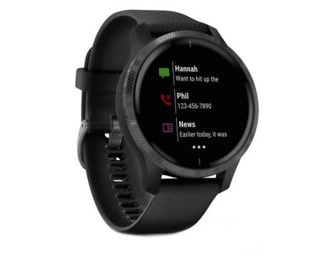 Спортивные часы Garmin Venu Slate Stainless Steel Bezel w. Black and Silicone B. (010-02173-11)