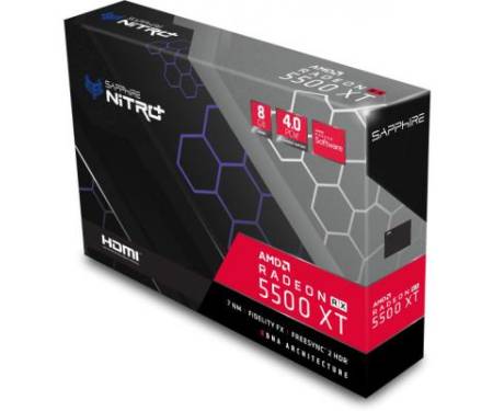 Видеокарта Sapphire Radeon RX 5500 XT 8192Mb NITRO+ OC W/BP SE (11295-05-20G)