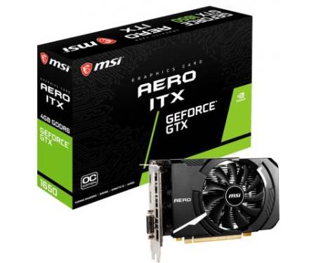 Видеокарта MSI GeForce GTX1650 4096Mb D6 AERO ITX OC (GTX 1650 D6 AERO ITX OC)