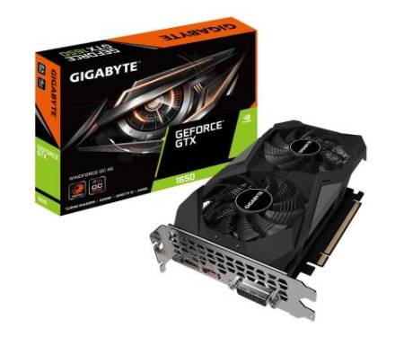Видеокарта GIGABYTE GeForce GTX1650 4096Mb D6 WF2 OC (GV-N1656WF2OC-4GD)