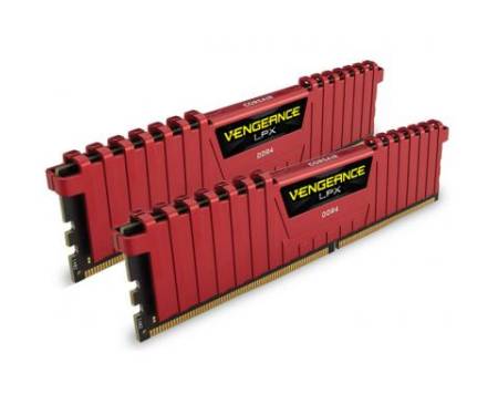 Модуль памяти для компьютера DDR4 8GB (2x4GB) 2400 MHz LPX Red CORSAIR (CMK8GX4M2A2400C16R)