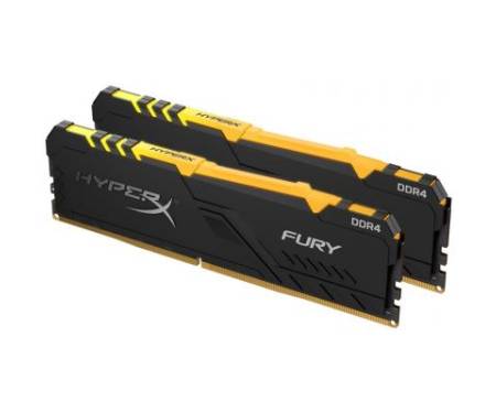 Модуль памяти для компьютера DDR4 16GB (2x8GB) 2400 MHz HyperX Fury RGB Kingston (HX424C15FB3AK2/16)
