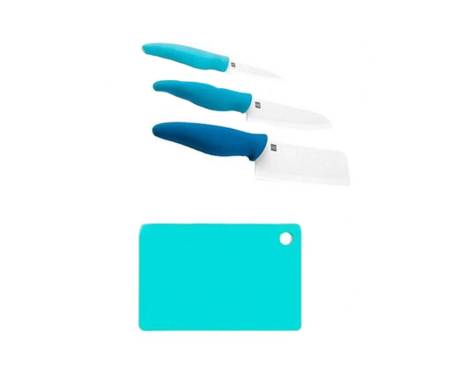 Кухонный набор Xiaomi Fire Ceramic Knife Cutting Board Set Blue