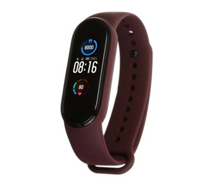 Ремешок для браслета Xiaomi Mi Band 5 Silicone Marsala