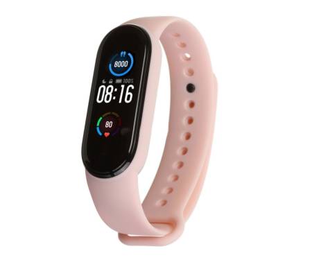 Ремешок для браслета Xiaomi Mi Band 5 Silicone Pink Sand