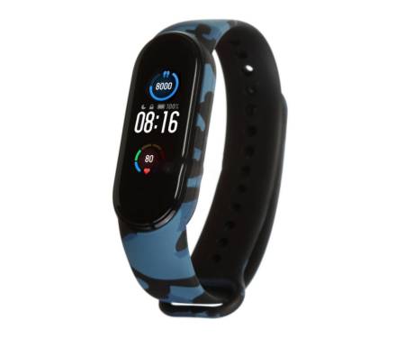 Ремешок для браслета Xiaomi Mi Band 5 Silicone Khaki Blue