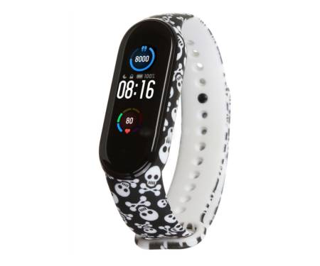 Ремешок для браслета Xiaomi Mi Band 5 Silicone Skulls
