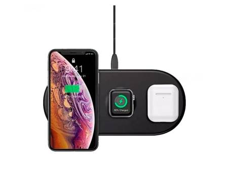 Беспроводное зарядное устройство Baseus Smart 3in1 Wireless Charger Black