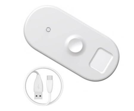 Беспроводное зарядное устройство Baseus Smart 3in1 Wireless Charger White