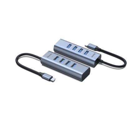 Адаптер Baseus Enjoy series Type-C to 4xUSB 3.0+PD HUB adapter Grey (CAHUB-Q0G)