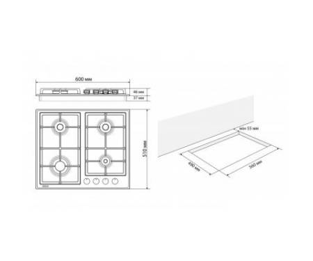 Варочная поверхность ELEYUS NIKA 60 BL CWF (NIKA60BLCWF)