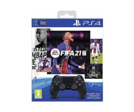 Геймпад Sony DualShock 4 V2 Jet Black + FIFA 21 (9835325)