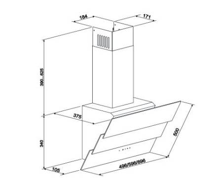 Вытяжка кухонная ELEYUS Fiona 700 60 WH