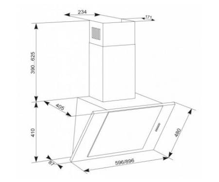 Вытяжка кухонная ELEYUS Titan A 1200 LED SMD 60 BG