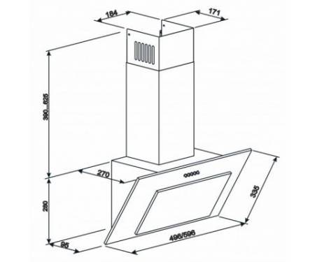 Вытяжка кухонная ELEYUS VERTICAL 1000 50 BL