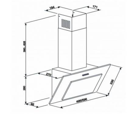 Вытяжка кухонная ELEYUS VERTICAL 700 50 BG (VERTICAL70050BG)