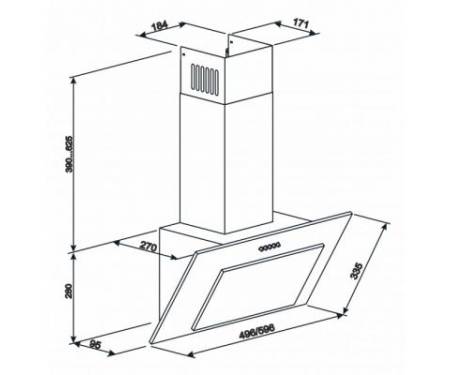 Вытяжка кухонная ELEYUS VERTICAL 700 60 WH (VERTICAL70060WH)