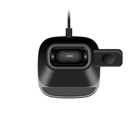 Беспроводное зарядное устройство 10 Вт 3 в 1 Qi Black