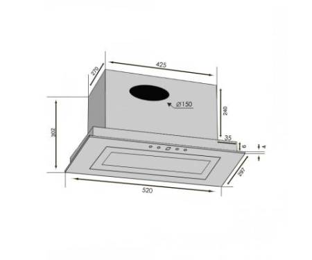 Вытяжка кухонная VENTOLUX PUNTO 60 WG (1200) TRC FLED