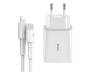 Сетевое зарядное устройство Baseus DZ-HW Speed Mini PD Single Type-C c кабелем Type-C to Lightning (PD, 18W) White