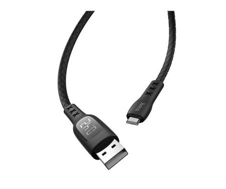 Кабель Hoco S6 Sentinel charging data cable with timing display for Micro Black