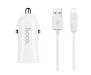 Автомобильное зарядное устройство Hoco Z12 elite two-port car charger set with Micro 2USB 2.4A White