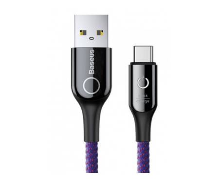 Кабель Baseus C-Shaped Light Intelligent Power-Off Type-C Cable QC3.0 3A (1m) Purple