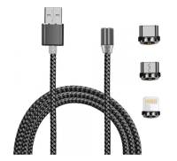 Кабель X-Cable 3in1 Magnetic, Lightning/MicroUSB/Type-C Black