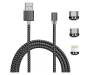 Кабель X-Cable 3in1 Magnetic, Lightning/MicroUSB/Type-C Black