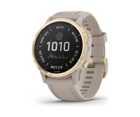 Смарт-часы Garmin Fenix 6S Pro Solar Edition Light gold with light sand band (010-02409-11)