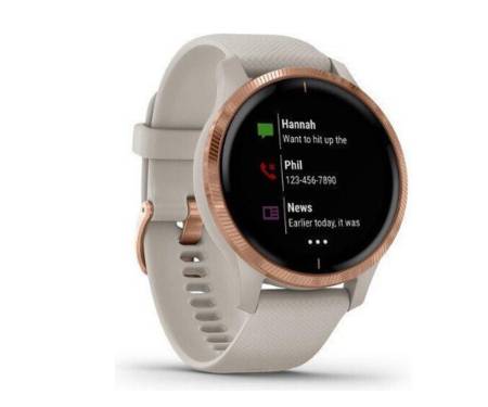 Спортивные часы Garmin Venu Rose Gold Stainless Steel Bezel w. Light Sand and Silicone B. (010-02173-21)