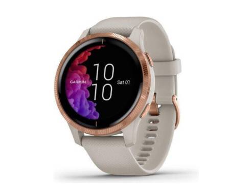 Спортивные часы Garmin Venu Rose Gold Stainless Steel Bezel w. Light Sand and Silicone B. (010-02173-21)