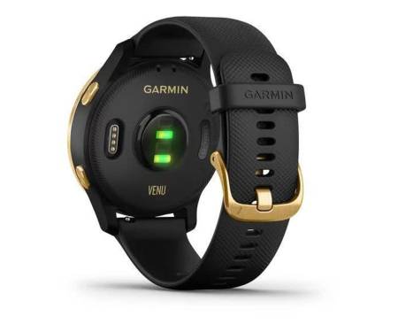 Спортивные часы Garmin Venu Gold Stainless Steel Bezel w. Black and Silicone B. (010-02173-31)