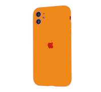 Чехол для Apple iPhone 11 Silicone Case With Camera Lens Protection Orange Copy