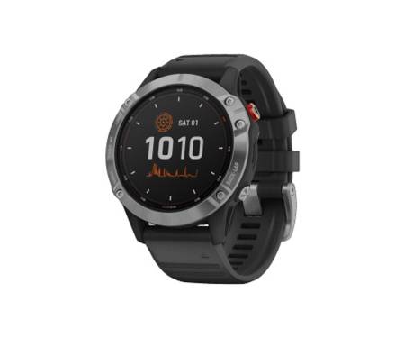 Смарт-часы Garmin Fenix 6 Solar Silver With Black Band (010-02410-00) 1