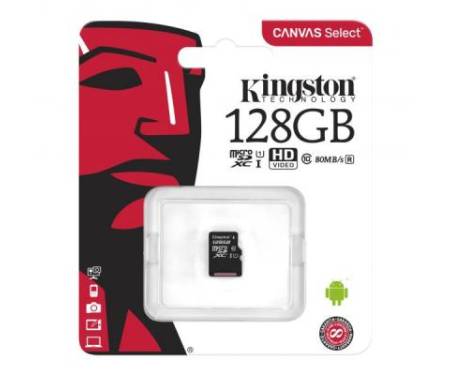 Карта памяти Kingston 128GB microSDXC Class 10 Canvas Select Plus 100R A1 (SDCS2/128GBSP)