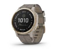 Garmin Fenix 6S Pro Solar Edition Light gold with shale grey suede band