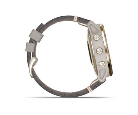 Garmin Fenix 6S Pro Solar Edition Light gold with shale grey suede band