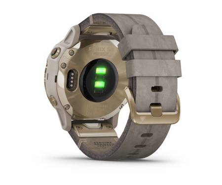 Garmin Fenix 6S Pro Solar Edition Light gold with shale grey suede band