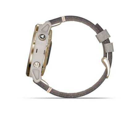 Garmin Fenix 6S Pro Solar Edition Light gold with shale grey suede band