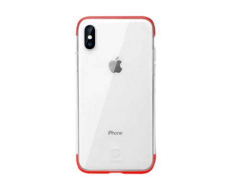 Чехол для Apple iPhone X Baseus RED прозрачный