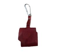 Чехол для Airpods с карабином Royal Leather Case Red