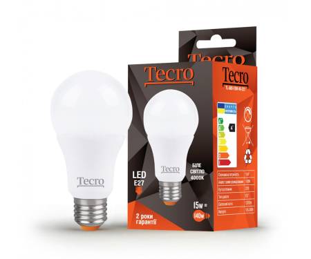 Лампа LED Tecro TL-A60-15W-4K-E27 15W 4000K E27